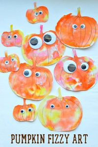 Fall Art Activities: Pumpkin Fizzy Art for Kids | Fun Littles