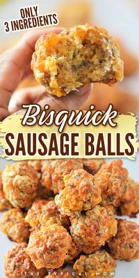 3-ingredient Bisquick balls are so easy to throw together and make the best holiday appetizer for any occasion. These easy sausage balls are made with Bisquick pancake mix, ground pork, and cheddar cheese that come together for a tasty party appetizer that kids will love. Check out how to make these Bisquick sausage balls today!