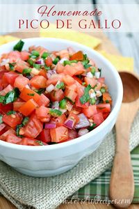 Homemade Pico de Gallo | Fresh salsa with tomatoes, onion, jalapeno and cilantro. #recipe