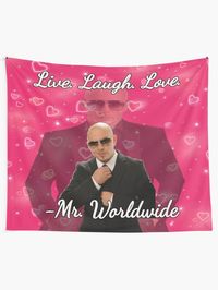 Mr. Worldwide - Says to Live Laugh Love Tapestries, Worldwide Wall Tapestry, Pitbull Wall Hanging Product description:- A gorgeous handmade 100% powerloom cotton tablecloth featuring a center Mandala design.. Tablecloth bedspread highlights: This tablecloth is made of 100% Cotton fabric which gives a smooth feel because of its strong and durable weave. Color fast and machine wash separately in cold water Twin Size: - 36x26 - 60x50 - 80x68 - 104x88 This unique fresh design would make for excellen