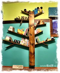 Tree Bookshelf with Growth Chart - diy