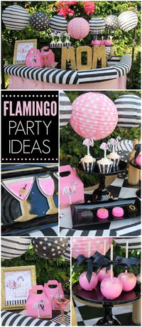 Check out this fancy flamingo Mother’s Day cocktail party! See more party ideas at CatchMyParty.com!