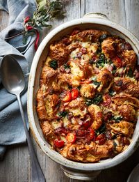 Egg & bacon croissant brunch bake recipe | Sainsbury`s Magazine