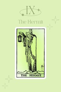 Tarot The Hermit represents wisdom, solitude and self care. It often suggests that you are in a phase of introspection where you are drawing your attention inwards and looking for answers within in the upright position.