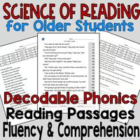 Science of Reading Decodable Phonics Reading Passages Fluency for Older Students