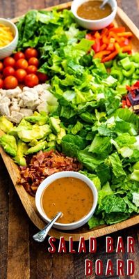 Learn how to make a Salad Bar Board that is great as an easy dinner or a fun way to serve salad for a party.