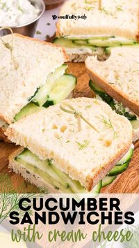 Make these Cucumber Sandwiches with Cream Cheese in 10 quick and easy minutes. They are refreshingly light cucumber sandwiches made with fresh cucumber slices and creamy cheese blended with garden-fresh herbs, a touch of mayonnaise, zesty lemon juice, and a sprinkle of garlic powder, all sandwiched between two slices of hearty bread.