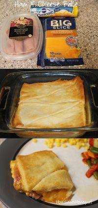 Easy, 3 ingredient ham & cheese bake recipe!