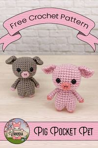 FREE crochet pattern available NOW! |🐷 Pig Pocket Pet 🐷| Part 3 of 3 in the Farm Pocket Pets collection! Rows of newborn crops peaking out from freshly turned soil, curious little piglets splashing in the muddy remnants of a spring shower, and the golden sun settling behind a whirling windmill—while you wait for the cattle to feed and the crops to grow, how better to pass the time than with this free pig amigurumi pattern!