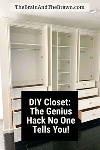 Tap for the perfect solution DIY closet with drawers built ins plans on our blog! #diycloset #builtins #closetwithdrawers #ideas #organization #home #interior #DIY