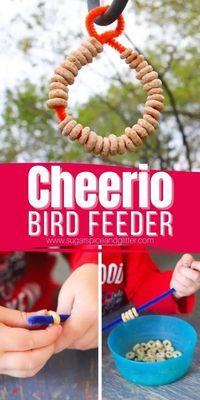 A quick and easy bird feeder kids can make with supplies you probably already have! A great fine motor activity for kids and a way for them to show kindness to their feathered friends