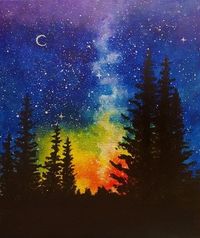 A Night at Rainbow Pines Check out our favorite #trendingpaintings for November #PaintNite More