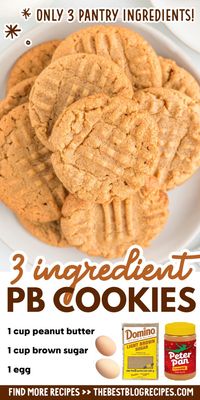 These 3-Ingredient Peanut Butter Cookies are quick, easy, and packed with delicious flavor. Perfect for any occasion, they’re ready in minutes! #3IngredientPeanutButterCookies #PeanutButterCookies #EasyBaking #QuickRecipes #HomemadeTreats #DessertIdeas #SweetTooth #Foodie #YummyRecipes #SimpleRecipes #RecipeInspiration #DeliciousEats #BakingJoy #NoFlourCookies #HealthyDesserts #IndulgeYourSweetTooth