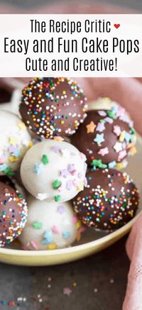 Cake Pops are the cutest desserts for any celebratory occasions. These pretty cake pops are made with vanilla cake mixed with cream cheese frosting, covered with melted chocolate and festive sprinkles.