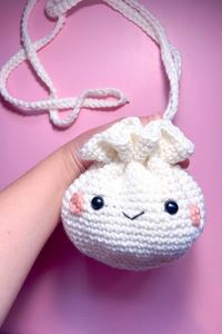 Crochet Dumpling Bag Pattern - thecaffeinatedsnail.com