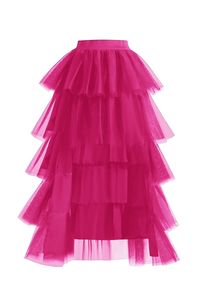 PRICES MAY VARY. {HIGH LOW TUTU SKIRT MATERIAL}: This High Low tulle skirt is one size.Waist: 66-105cm(25.9"-41.3"). High stretched elastic band.100% polyester, very soft and breathable moisture absorption and ventilation,comfortable to wear. Lightweight and great in feeling and permeability. {HIGH LOW SKIRT FEATURE}: Fishion tulle skirt have 2 layers in front and 5 layers in back skirt,full tulle,high waist,solid color, a line style, multi layers pleated ruffles skirt. Layered tulle hold the dr