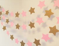 Twinkle Twinkle Little Star Birthday Decor - Pink and Gold Baby shower Decorations - Graduation Decor - Birthday Decorations- Custom colors