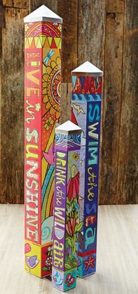 We gave artist Susan Black three blank poles to tell a story. This Art Pole Garden was the result. Art Poles feature artwork laminated onto a lightweight PVC pole for fade-resistance, durability, & reduced shipping cost. Easy to install. Hardware included. Patent pending. Artist Name: Susan Blac...