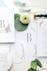 Elegant custom Spring wedding invitation suite, COVID elopement, postponement 2020 wedding, Alys Beach Crest Illustration Watercolor Greenery #wedding #weddingcrest #crestdesign #watercolor #watercolorcrest #alysbeach #beachwedding #elopement #elope #stationery #weddinginvitations #invitations #weddingstationery #palebluewedding #greenerywedding #neutralwedding #neutral #lightblue #ranunculus #30A #alys #customwedding