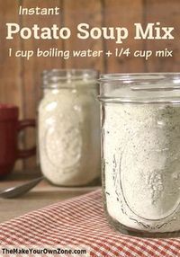 Homemade Instant Potato Soup Jar Mix