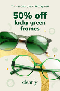 🍀 Eyeing something green? Just your luck. See (and be seen) with 50% off lucky green glasses frames for St. Patrick's Day 💚