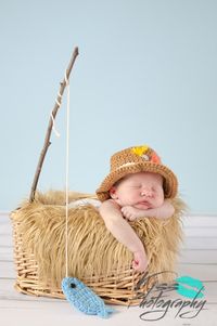 Gone Fishing Newborn Baby Photo