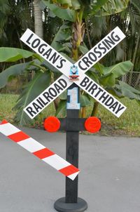 Personalized birthday Railroad Crossing by PartyTimeMiami on Etsy