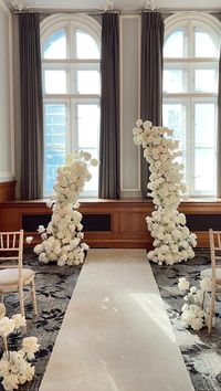 First look at D & S’ ceremony florals 🤍 Over the weekend, I had the pleasure of creating a modern, all white floral arch for D & S’s ceremony at the Andaz Hotel, London They wanted something clean, contemporary, and timeless to set the scene for their vows, so I kept that vision at the heart of every detail What made this design even more special? We repurposed the designs in their evening celebrations, where I added subtle hues of blush pink to tie in with the table centrepieces! Not only...