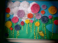 The Lorax. Spiraled lais for the truffula trees and fake snow for the clouds. for Read Across America and the librarie's Dr. Seuss Party