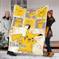 Personalized Name Pikachu Blanket , PKM Pikachu Fleece Mink Sherpa Blanket, Cartoon Anime Blanket, Custom Name Blanket About the Item  - Blanket is 100% polyester  - Design is digitally printed and is waterproof and nontoxic, perfectly safe for all ages - Available in sizes: 30x40 (baby blanket), 50x60 (blanket), and 60x80 (bedding/extra-large ) - Materials: Fleece, Mink, Sherpa - please note: sizes are approximate and may vary slightly Care  - Machine wash cold, and dry on low. - Do not use bleach or dry clean. PLEASE NOTE: Fleece is a thin blanket, so if you need a warm blanket please consider Mink or Sherpa! Please note that this is a print-on-demand product, so we only accept exchanges or returns if there is a print problem or error on the blanket. We do not refund for thickness or siz