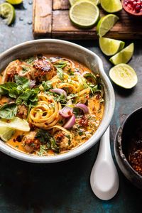 30 Minute Thai Chicken Meatball Khao Soi | halfbakedharvest.com #thai #coconut #healthy