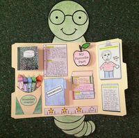 This cutie will make your students want to devour their books!!! Read, color, cut, and create a Book Report LapBook. Students will treasure their bookworms for years to come. (Composition Notebook, Vocabulary Crayons, Confidential Folder, and Teacher's Apple open to reveal important information inside!):