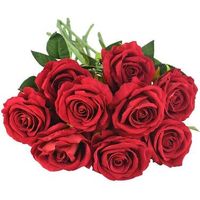  

Description:

Bring a touch of color to your décor with this beautiful velvet faux Rose Bouquet. The dark green silk leaves add a subtle hint of contrast. In addition, the plastic stems are tall and will be a beautiful display in your living room, office, or event space. Give a bunch for special occasions.

Features:

Life-Like Velvet Blooms

Never-Wilting

Low Maintenance

Specifications:

Flower Type: Rose

Flower Material: Velvet

Total Flower Heads: 1 per stem

Number of Stems: 10

Height of Stem: 51cm or 20"

Flower Head Diameter: 8cm or 3"

Color:  White, Pink, Peach, Red, Blue, Green +

Priced Quantity: 10pc lot

#artificialrosebouquet #artificialflowers #luxuriousflorals #floralarrangements #artificialfloralarrangements #KaijaeDesignsInc

