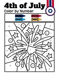 July 4 Independence Day Holiday Worksheets Printables for Kids, Color by Number, Activity Sheets, Coloring - Etsy UK