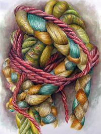 Large Knot Drawing, different sizes of rope