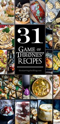 GAME OF THRONES RECIPES : Recipes from Westeros and beyond. Perfect for your Game of Thrones watch party food! Here's what to serve at your Game of Thrones party! Quick and easy Game of Thrones recipes!