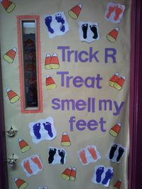 Fun door decor for halloween in a classroom setting