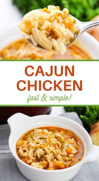 Grab your soup bowl and get ready to love this Cajun Chicken & Rice Soup Recipe! One bowl of this hearty soup will have you wanting more!