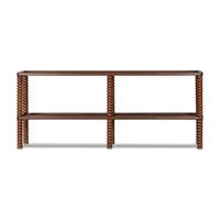 Enhance your entryway or living space with the Twist Console Table, crafted from plantation-grown Acacia and cane in a rich Mellow Bourbon finish