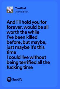 My favorite lyrics from terrified!!!