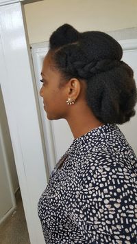 Cornrow and pinup on 4c natural hair