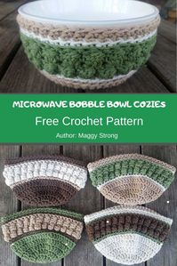 Microwave Bobble Bowl Cozies Crochet Pattern - MyCrochetPattern