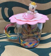 NEW Starbucks Colorful Glass Cup W/ Pink Mermaid Lid Coffee Mugs Christmas gifts | eBay