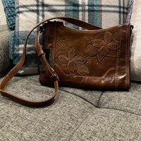 Brand New With Tags Frye Melissa Floral Crossbody In Cognac. Never Used. Stored In The Dust Bag. Dust Bag Included.