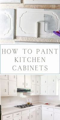 How to paint cabinets without sanding it. Some tips and tricks on how to easily paint your cabinets in your bathroom, kitchen, or anywhere else in your home. Step-by-step instructions so you can transform your home super easy with painted cabinet kitchen. Best paint kitchen cabinets technique. Painted cabinets white, Painting cabinet kitchen, Paintes cabinets kitchenrnPainted cabinets before and after