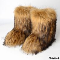 Olivia Mark - Cozy Snow Boots with Grip and Traction