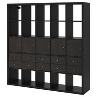 KALLAX Shelf unit with 10 inserts, black-brown, 71 5/8x71 5/8" - IKEA