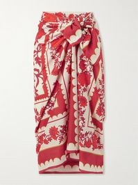 LA DOUBLEJ + Orlebar Brown Floral-print cotton and silk-blend pareo | NET-A-PORTER