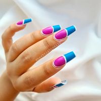 Nail designs with tape lines are perfect for any occasion. Add silver, gold, and glitter for a touch of glam. Great for almond, long, and natural nails. Save to Tape Line Nails and check out the full post.