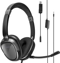 Amazon.com: USB Headset with Microphone, On-Ear 3.5mm Jack Computer Headset with Microphone, in-Line Volume Control, Headset with Microphone for PC, Laptop, Skype, Lync, Home Office, Distance Learning : Electronics